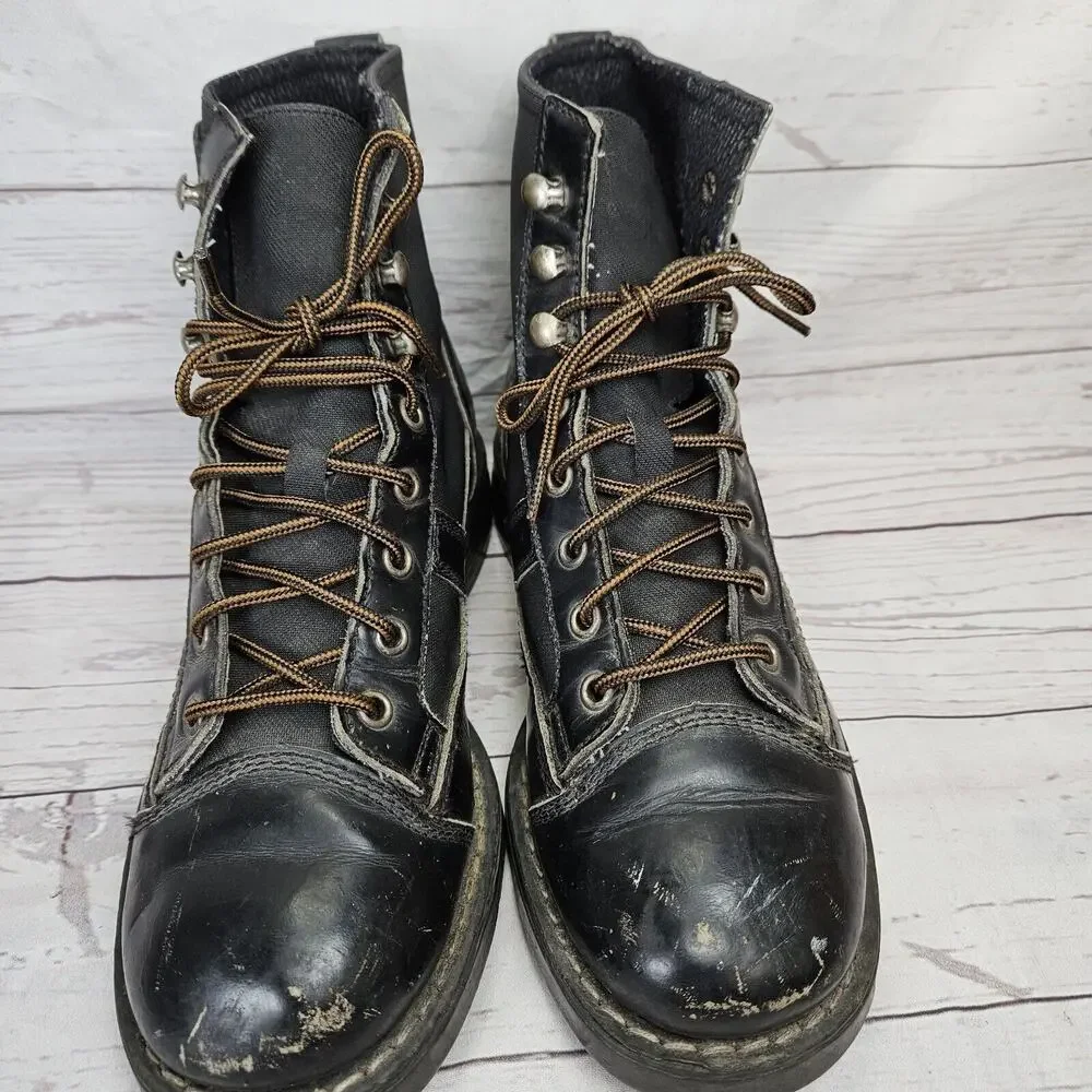 OXS Combat Boots Black Lace Up Made In Italy EU 37 Womens 7 Mens 5